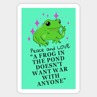 frog peace sign Magnet